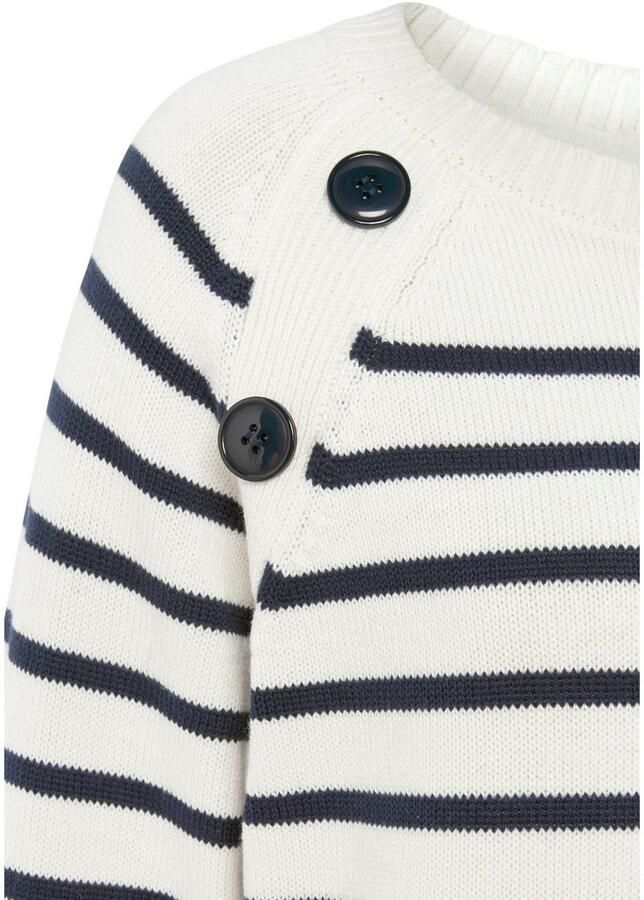Vivance Gestreepte trui met sierknopen strepenlook gebreide trui modieus