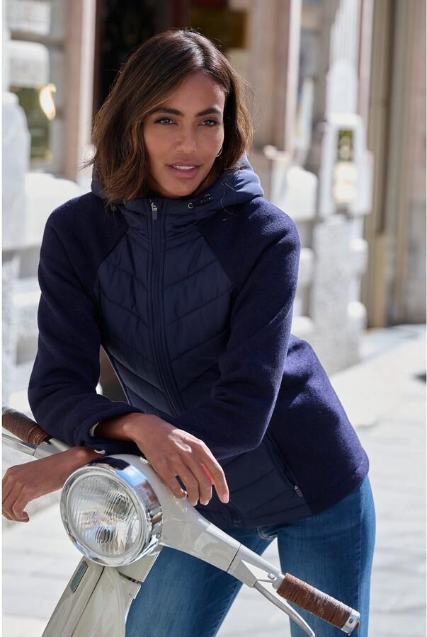 Vivance Gewatteerde jas met tricot-fleece-mouwen - Foto 6