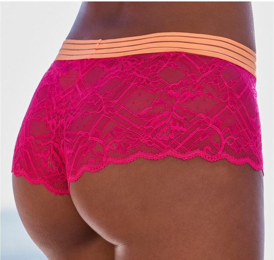 Vivance Hipster van elastisch kant met modieuze contrastkleuren