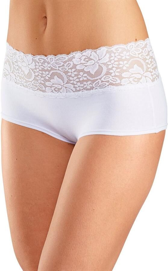 Vivance Hipster van elastische katoen met florale kant (3 stuks) - Foto 3