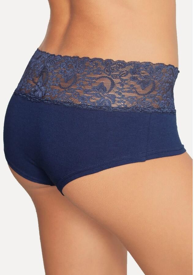 Vivance Hipster van elastische katoen met florale kant (3 stuks) - Foto 2