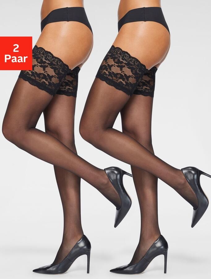 Vivance Hold-up kousen met brede kantband (2 paar) - Foto 10