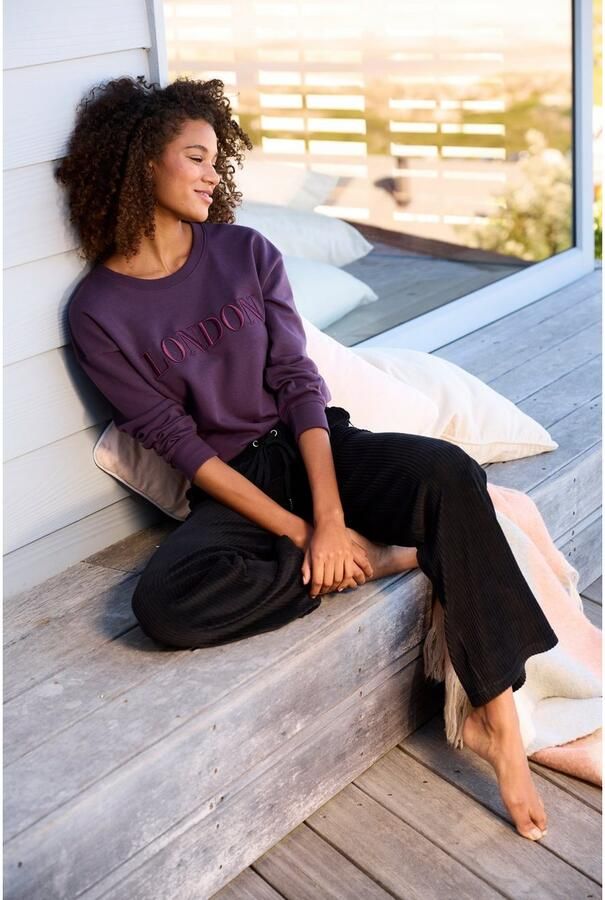 Vivance Homewearbroek -Loungebroek met brede elastische cord structuur loungewear - Foto 4