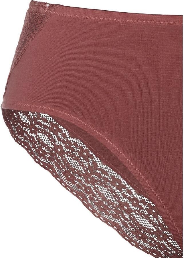 Vivance Jazz-hipsters van elastische katoen met florale kant (3 stuks)