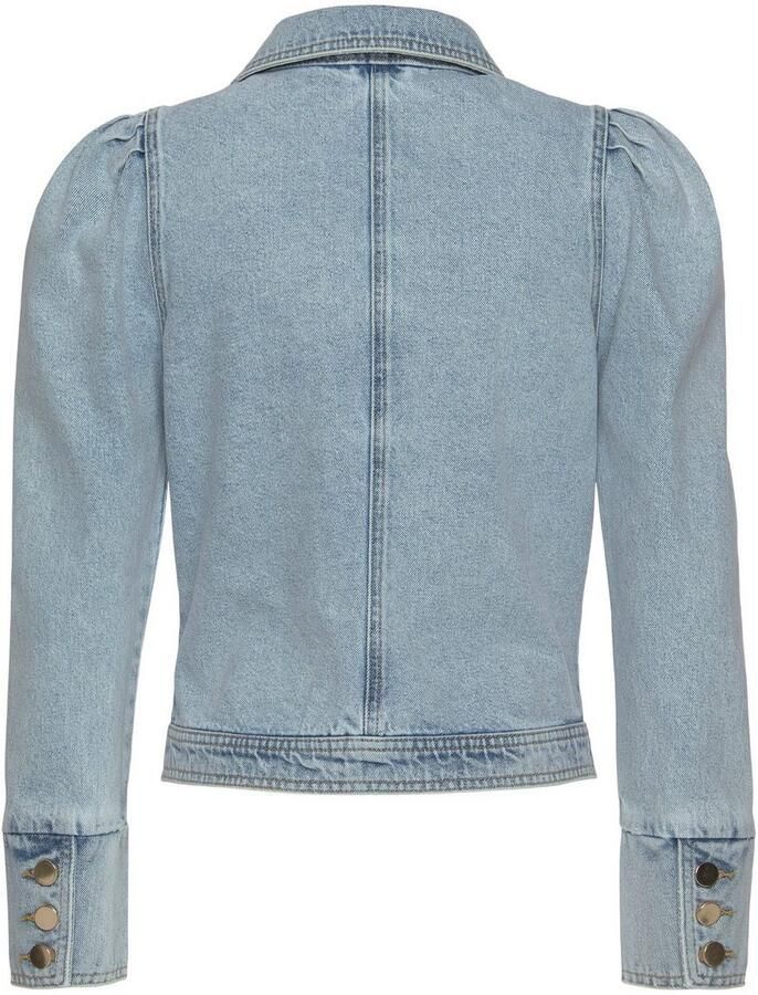 Vivance Jeansjack met pofmouwen en knopen decoratieve zakken denim