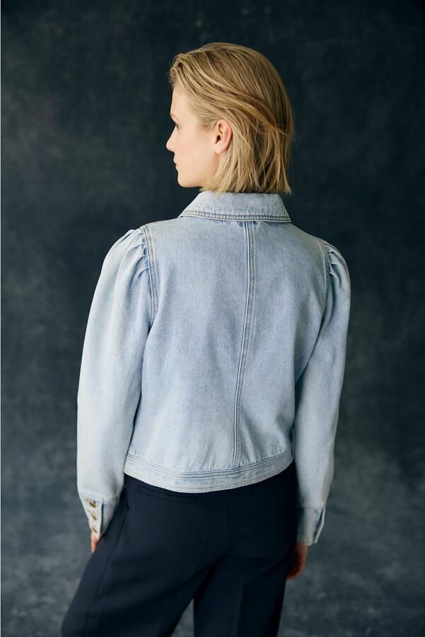 Vivance Jeansjack met pofmouwen en knopen decoratieve zakken denim - Foto 10