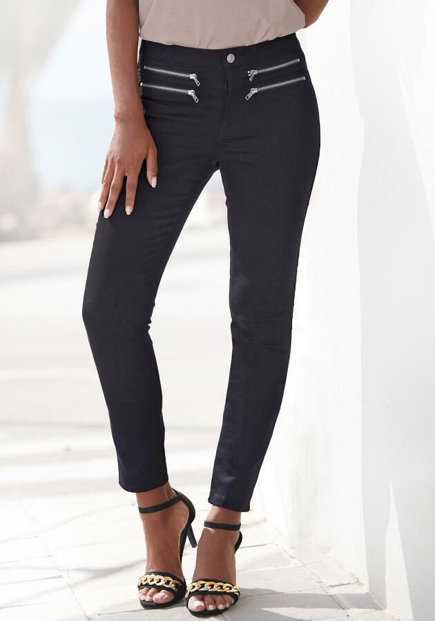 Vivance Jeggings met ritsdetails elastische skinny jeans basic - Foto 6