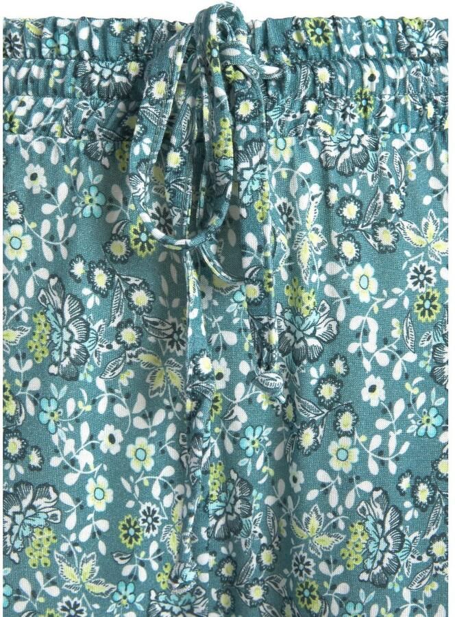 Vivance Jerseybroek met bloemenprint en zakken elastische tailleband strandbroek