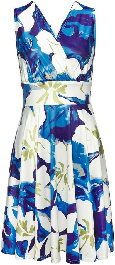 Vivance Jerseyjurk in wikkel-look getailleerde minijurk zomerjurk - Foto 6