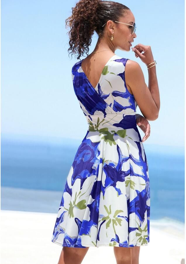 Vivance Jerseyjurk in wikkel-look getailleerde minijurk zomerjurk - Foto 2