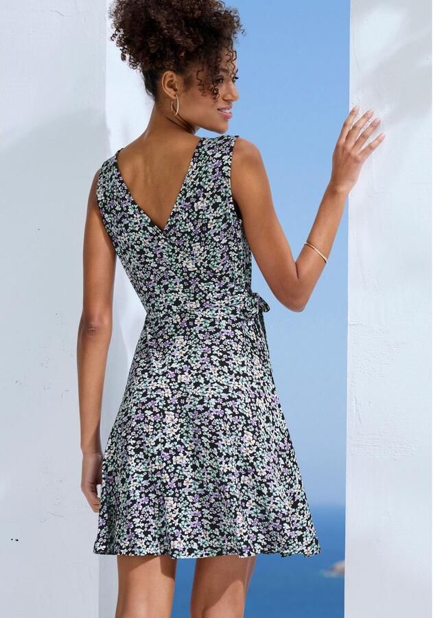 Vivance Jerseyjurk met alloverprint en strikband wikkeljurk zomerjurk - Foto 3