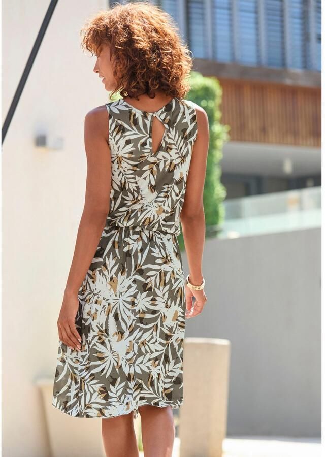 Vivance Jerseyjurk met bladerenprint korte zomerjurk strandjurk - Foto 3