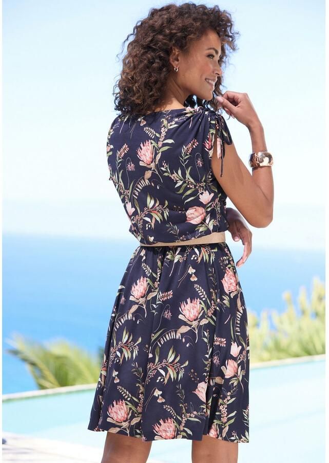 Vivance Jerseyjurk met bloe print losse zomerjurk strandjurk