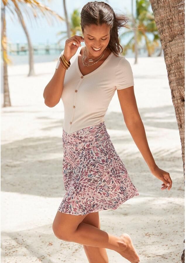 Vivance Jerseyrok met bloemenprint mini rok zomerrok - Foto 3