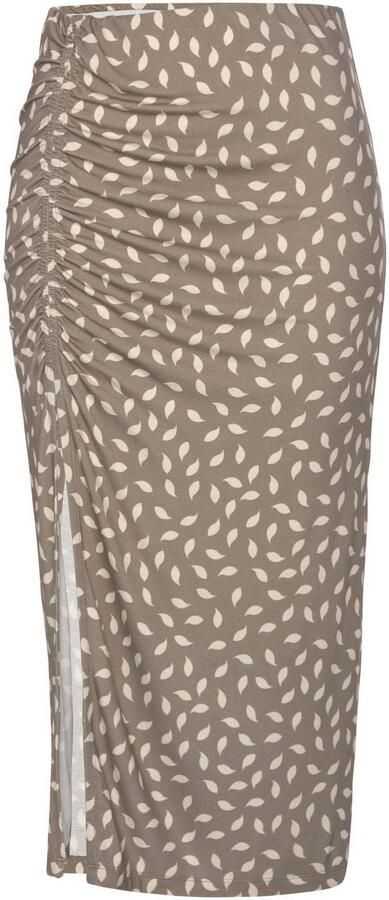 Vivance Jerseyrok met plooien aan de zijkant en split midi rok met all-over print - Foto 5