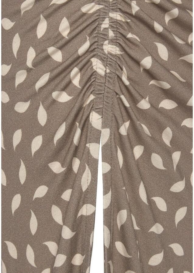 Vivance Jerseyrok met plooien aan de zijkant en split midi rok met all-over print