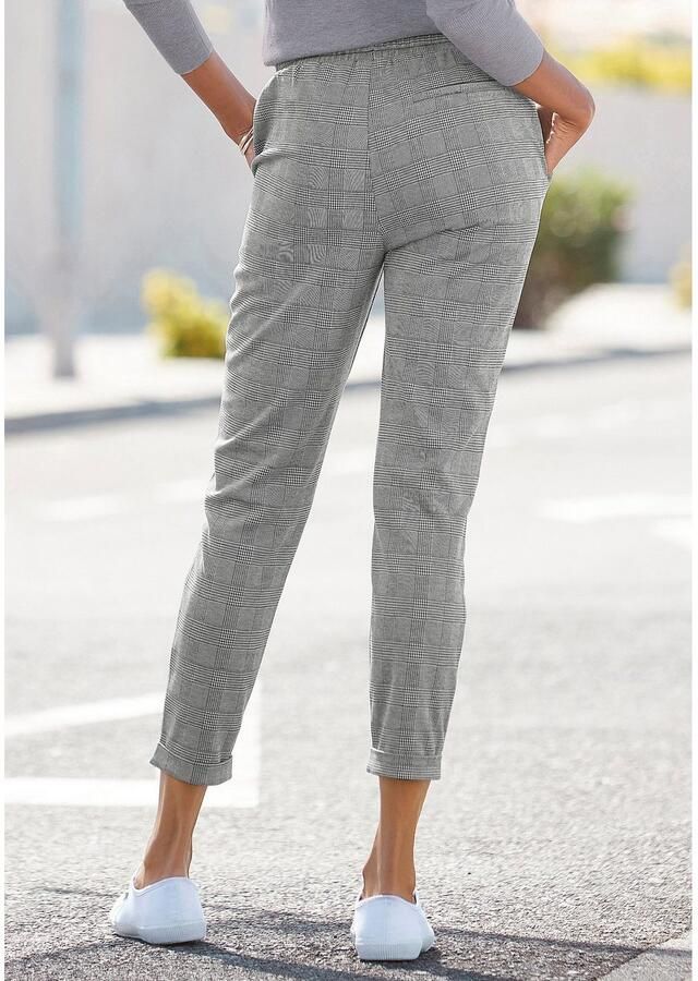 Vivance Jogpants met geruit motief en steekzakken geruite broek - Foto 2