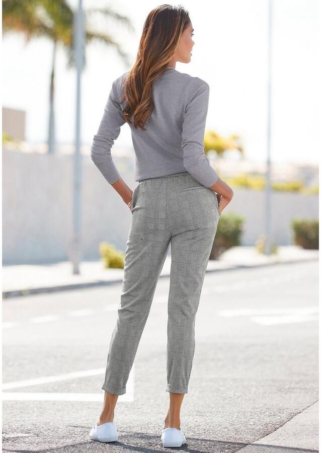 Vivance Jogpants met geruit motief en steekzakken geruite broek - Foto 5