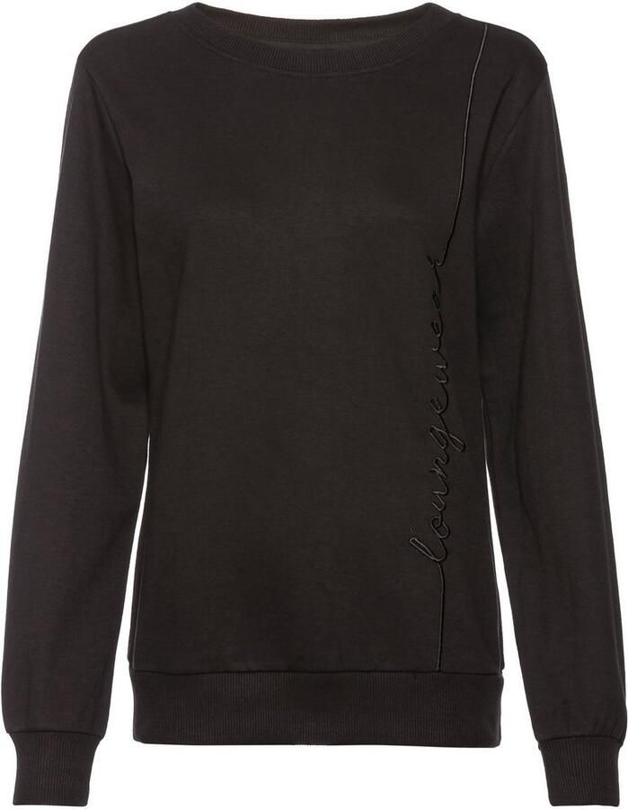 Vivance Lang sweatshirt met loungewear borduring loungeshirt - Foto 5