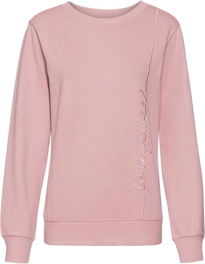 Vivance Lang sweatshirt met loungewear borduring loungeshirt - Foto 4