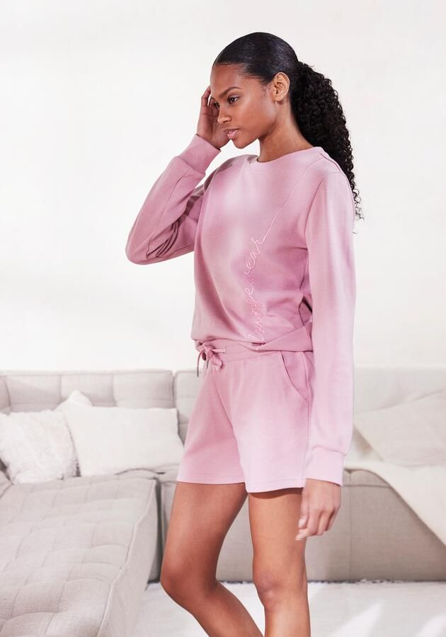 Vivance Lang sweatshirt met loungewear borduring loungeshirt - Foto 3