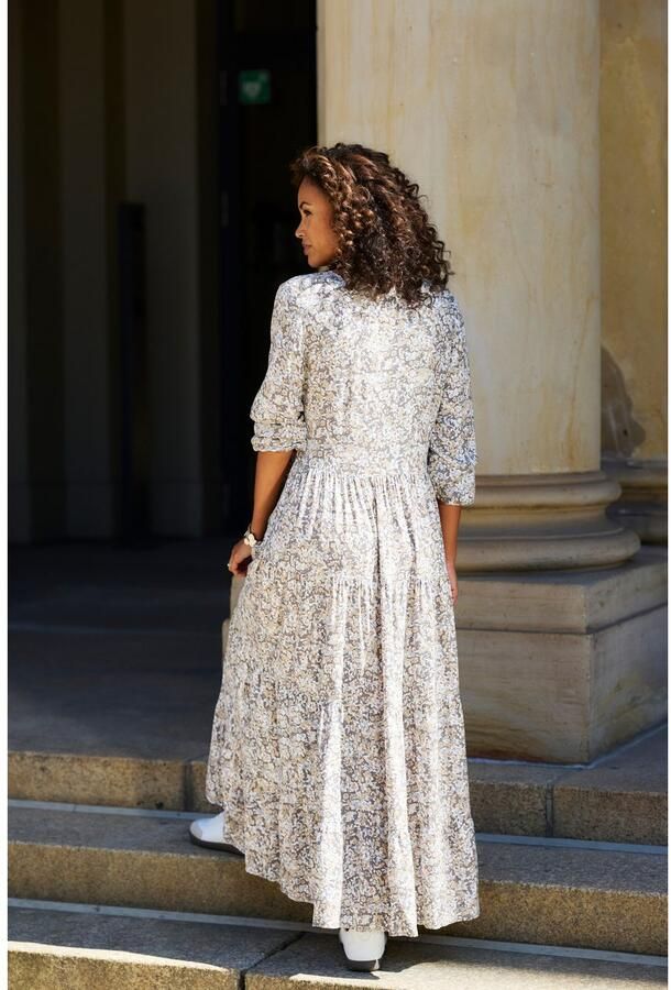 Vivance Maxi-jurk met all-over print en volants lange mouwen jurk met print casual-chic - Foto 4