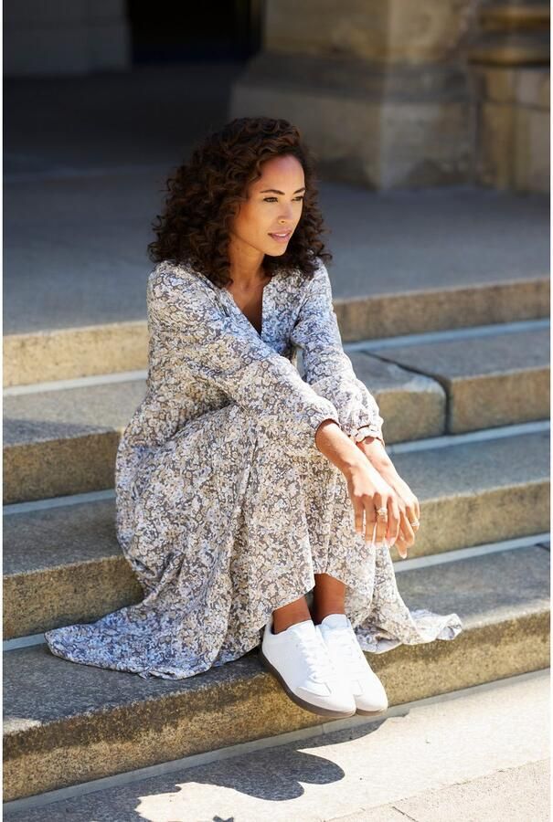 Vivance Maxi-jurk met all-over print en volants lange mouwen jurk met print casual-chic - Foto 6