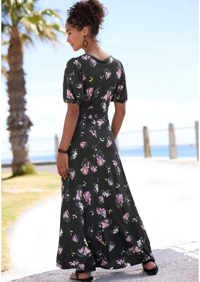 Vivance Maxi-jurk met bloe print en lichte pofmouwen zomerjurk casual - Foto 5