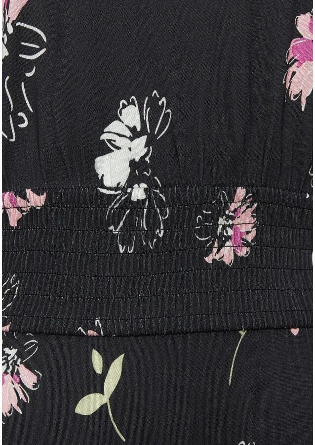 Vivance Maxi-jurk met bloe print en lichte pofmouwen zomerjurk casual