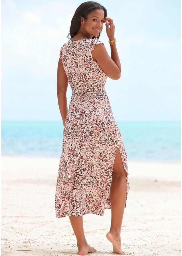 Vivance Maxi-jurk met bloemenprint en split jersey jurk zomerjurk strandjurk - Foto 2