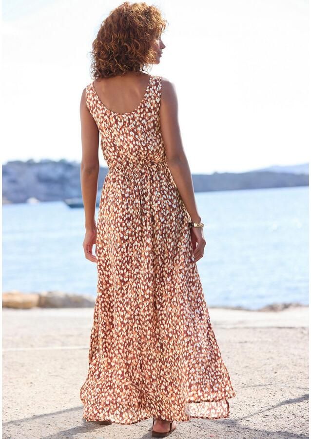 Vivance Maxi-jurk met diepe ruguitsnede drukjurk damesjurk lang - Foto 2