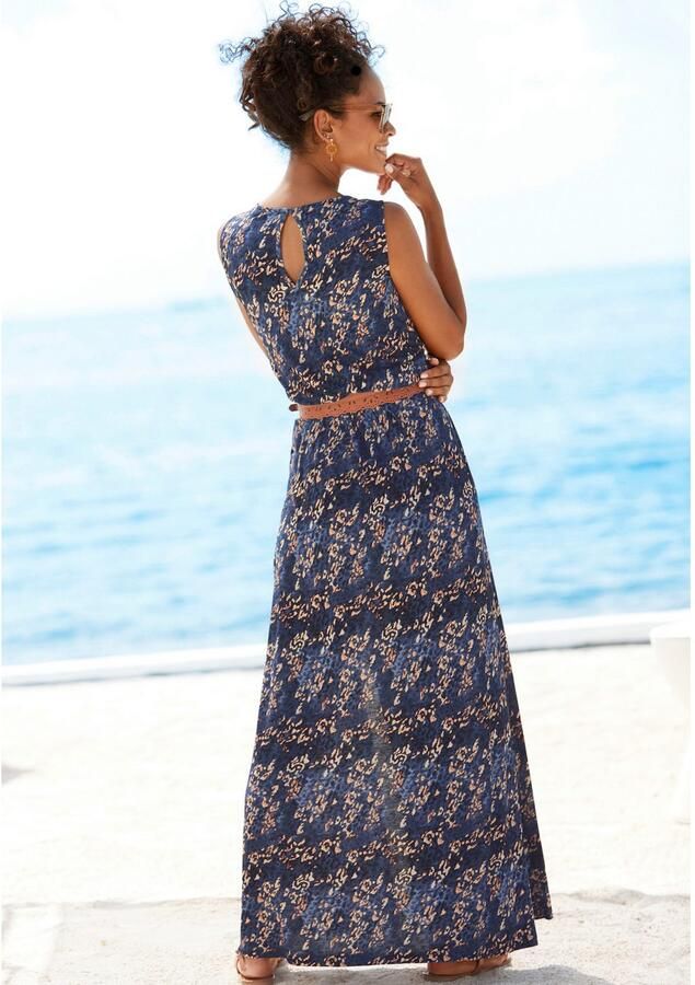 Vivance Maxi-jurk met zijnaadzakken en split losse zomerjurk strandjurk - Foto 3