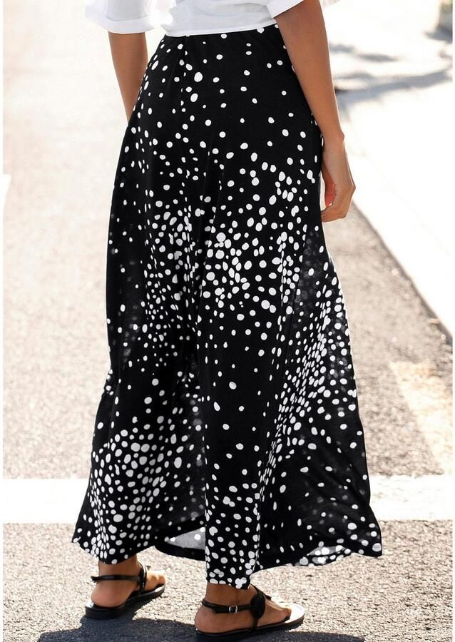 Vivance Maxirok met stippenprint en elastische tailleband zomerse jerseyrok - Foto 2