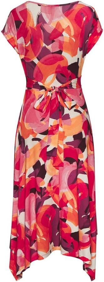 Vivance Midi-jurk met alloverprint luchtige zomerjurk in wikkellook strandjurk - Foto 5