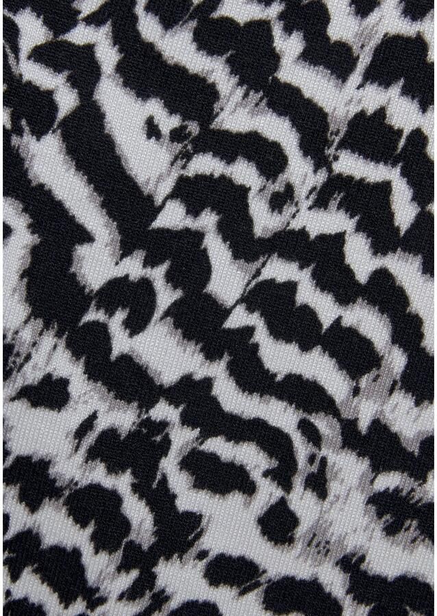 Vivance Midirok met plooien aan de zijkant en split jersey rok met animal print - Foto 1