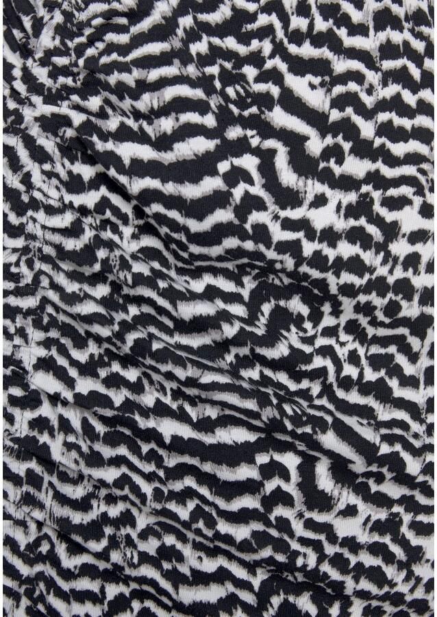 Vivance Midirok met plooien aan de zijkant en split jersey rok met animal print - Foto 2