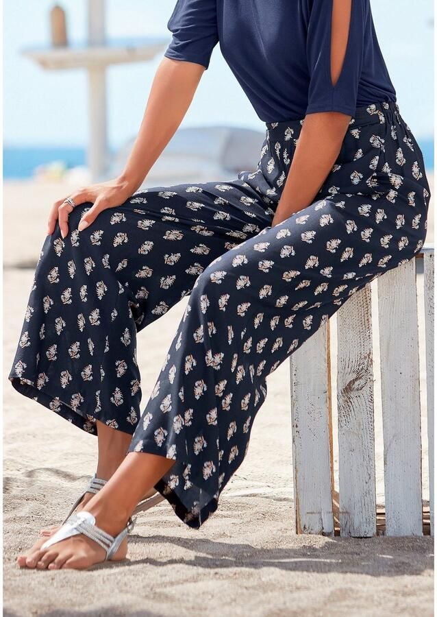 Vivance Palazzobroek met all-over print en zakken sweatpants stoffen broek - Foto 4