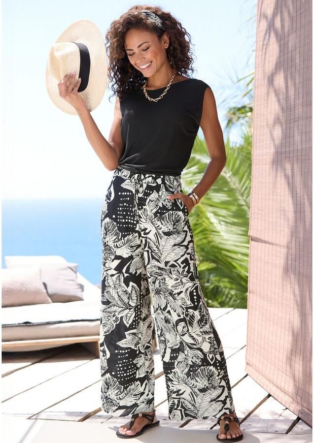 Vivance Palazzobroek met alloverdruk van jersey - Foto 2