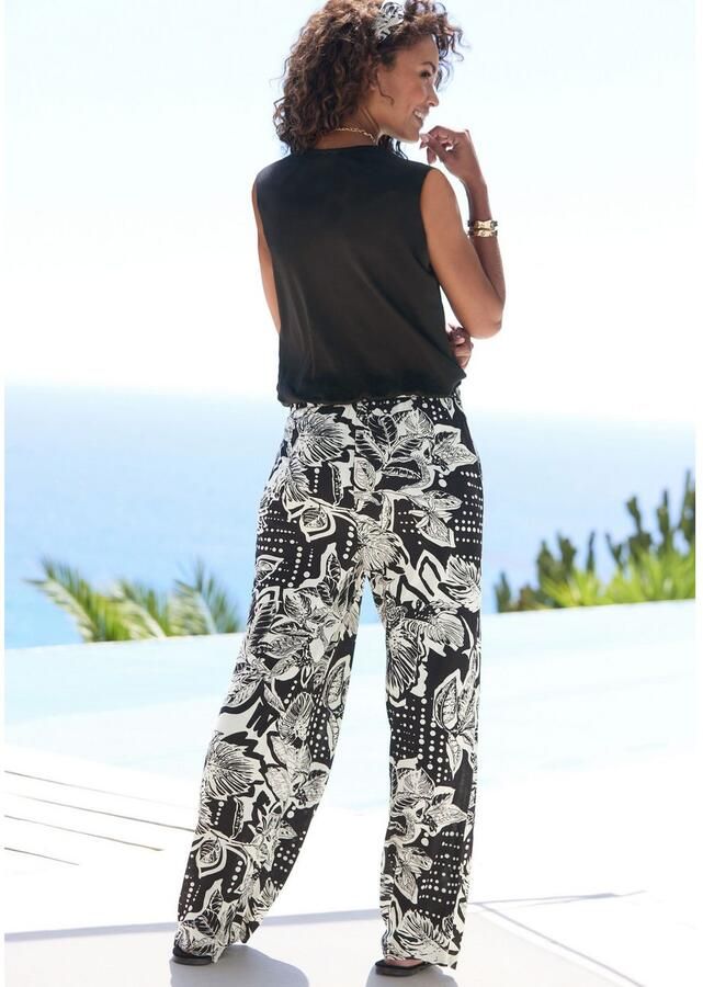 Vivance Palazzobroek met alloverdruk van jersey