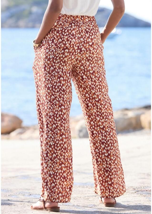 Vivance Palazzobroek met alloverprint wijde pijpen met bindband - Foto 6