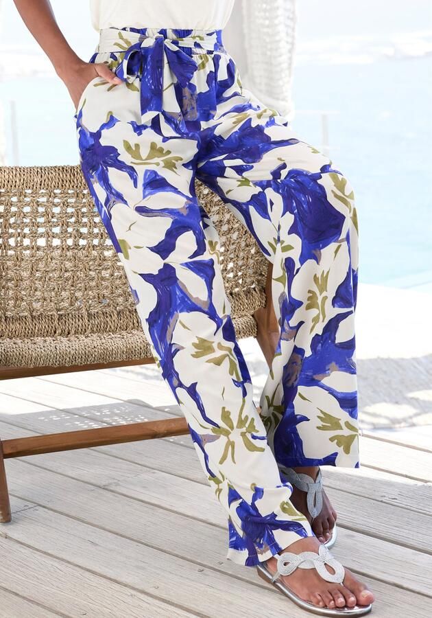 Vivance Palazzobroek met grote bloe print - Foto 5