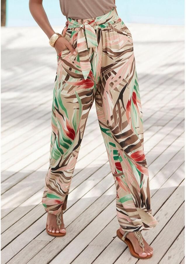 Vivance Palazzobroek van geweven viscose met vastgebonden riem stofbroek met zakken (Met vastgezette bindceintuur) - Foto 5