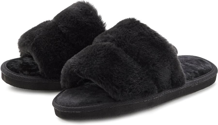 Vivance Pantoffels Pantolet Pluche pantoffels Muiltje open schoen - Foto 5