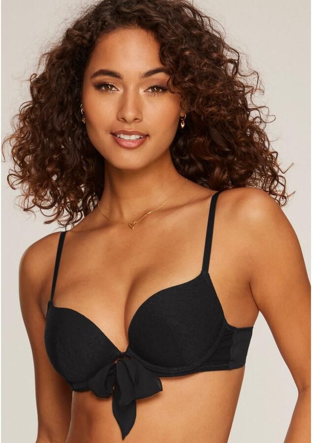 Vivance Push-up-bh ANNA met beugel en vrouwelijke strik aan de voorkant sexy lingerie