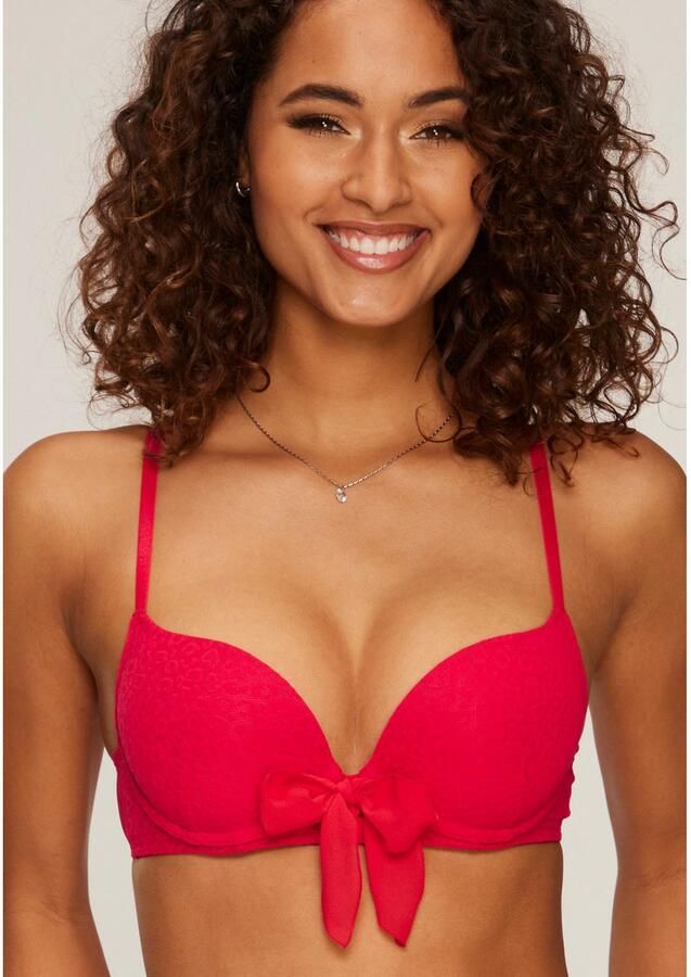 Vivance Push-up-bh ANNA met beugel en vrouwelijke strik aan de voorkant sexy lingerie