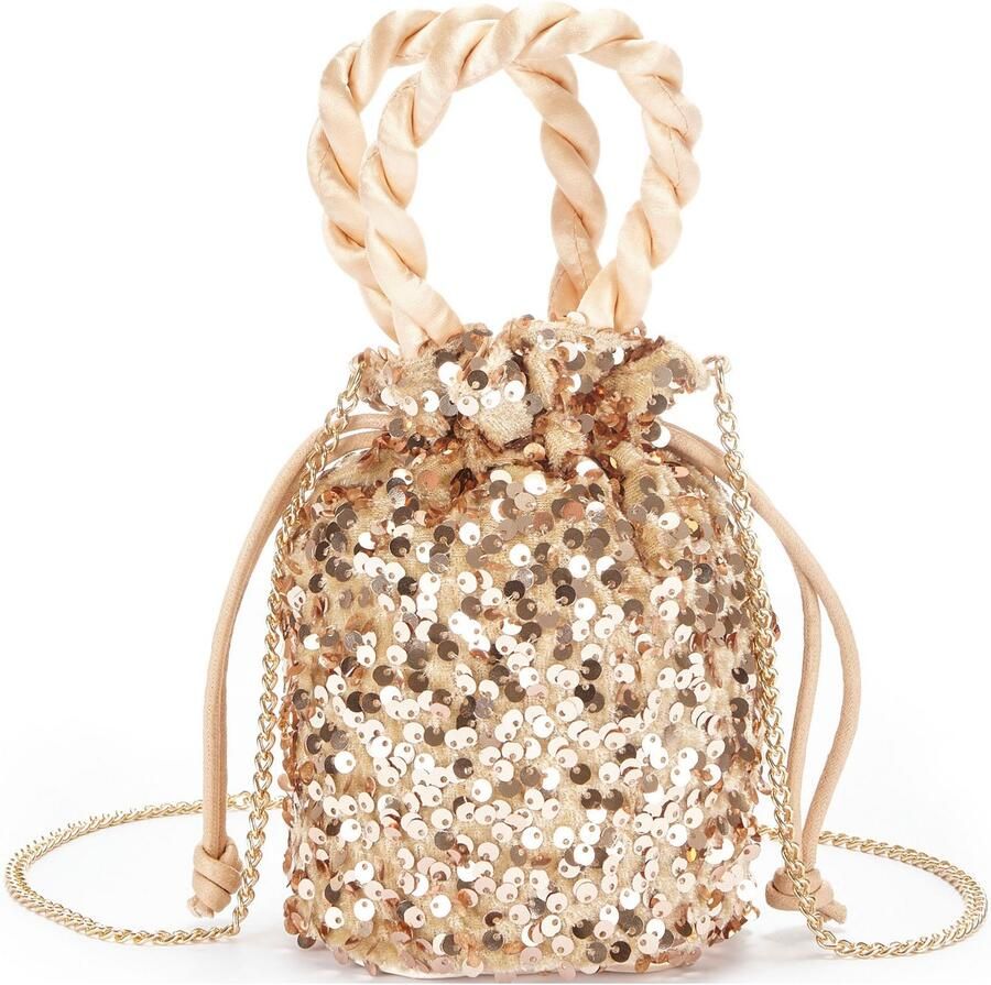 Vivance Schoudertas Minibag Buideltas feesttas met glitter schoudertas minibag VEGAN