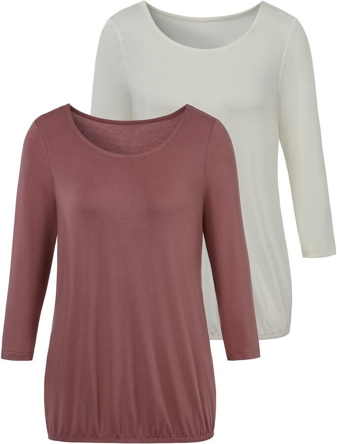 Vivance Shirt met 3 4-mouwen met elastische zoomrand (Set van 2) - Foto 7