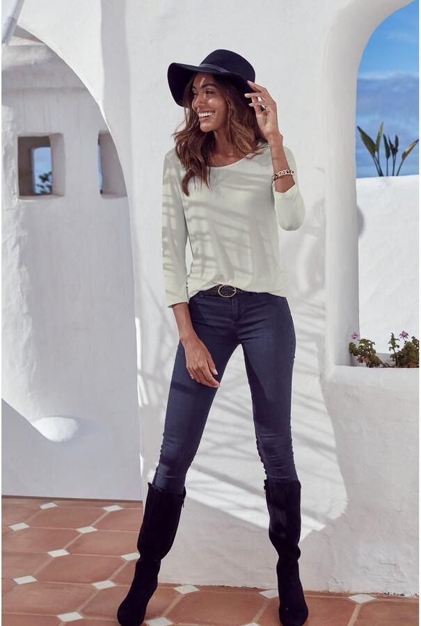 Vivance Shirt met 3 4-mouwen met elastische zoomrand