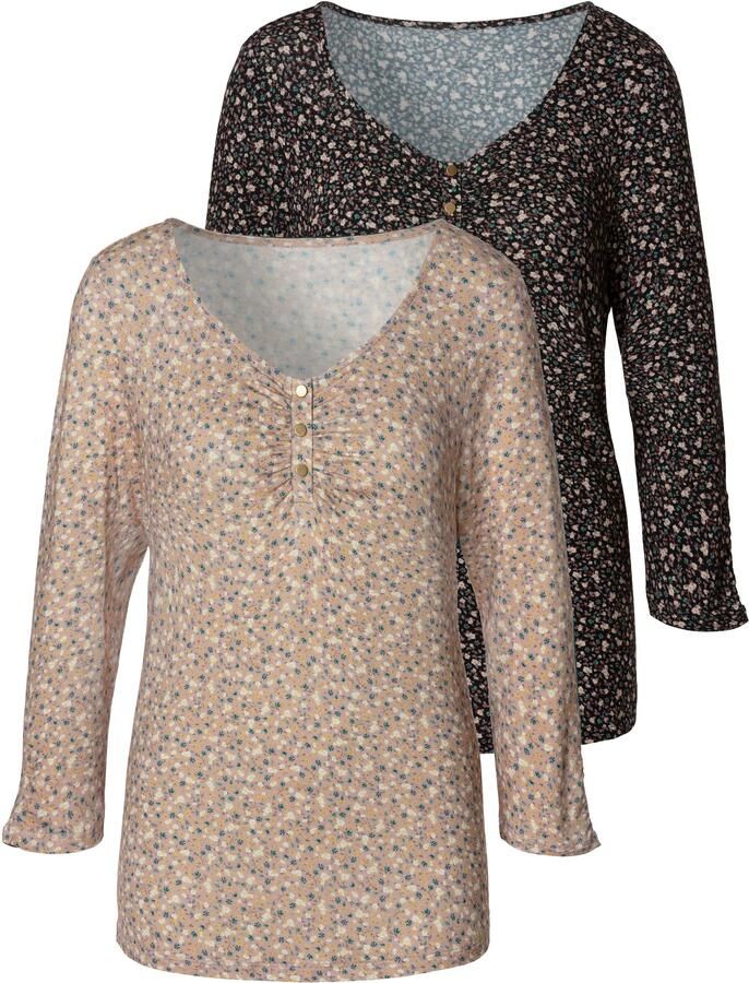 Vivance Shirt met 3 4-mouwen Met korte decoratieve knoopsluiting (Set van 2) - Foto 7