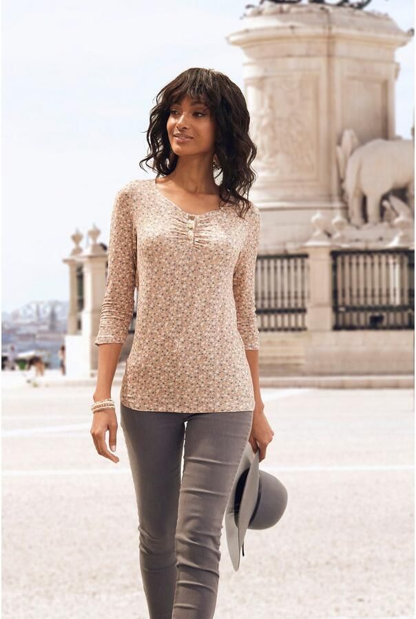 Vivance Shirt met 3 4-mouwen Met korte decoratieve knoopsluiting